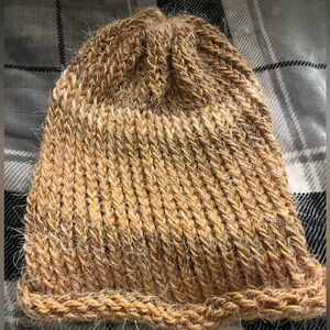 Cozy Hand-Knit Beanie in Brown and Tan